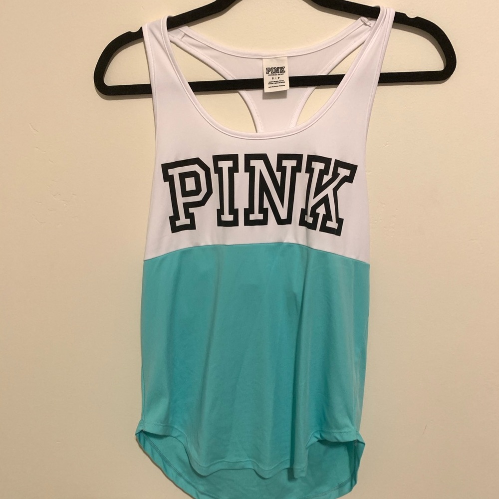 PINK Teal Racerback Tank (Small)
